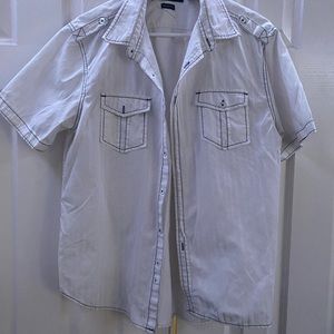 Button up black stitching